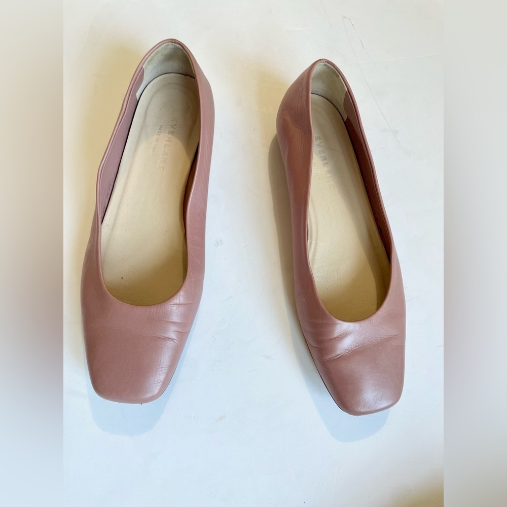 Everlane Women's Leather Flats in Mauve Pink